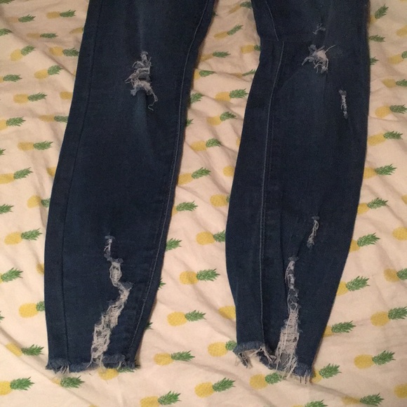 Ripped Ankle Jeans High Waisted - Picture 3 of 4